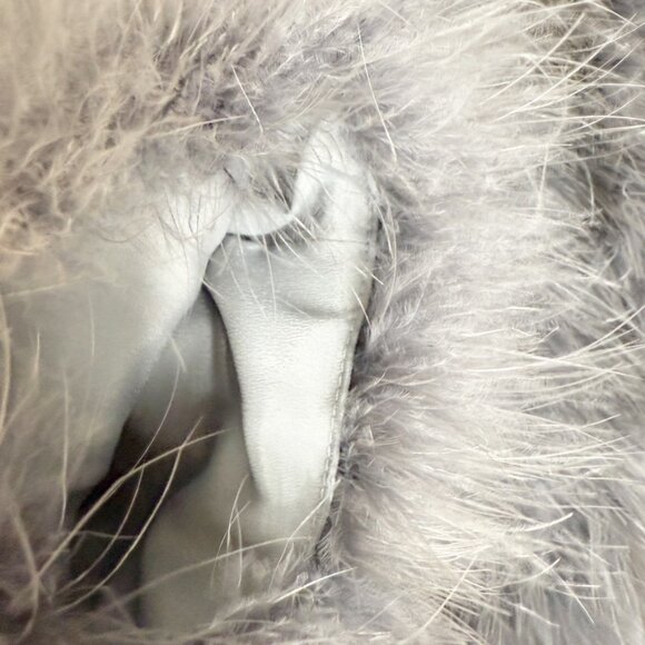 BCBGMaxazria MARGARET gray Ostrich fur jacket M - Picture 11 of 13